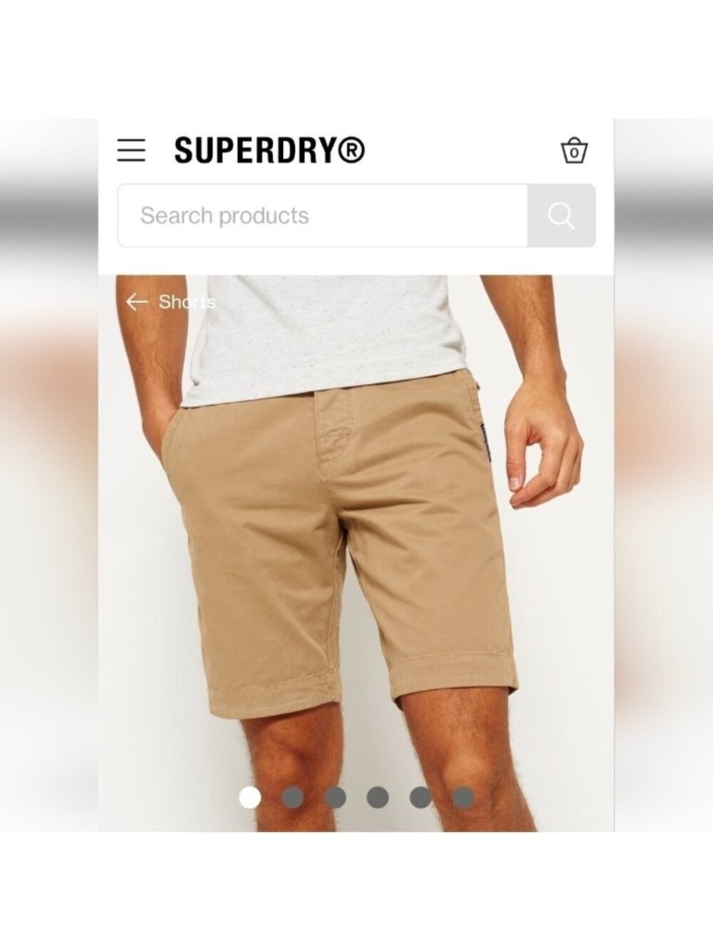 Superdry men's Chino Shorts size 40, 9" inseam New Without Tags